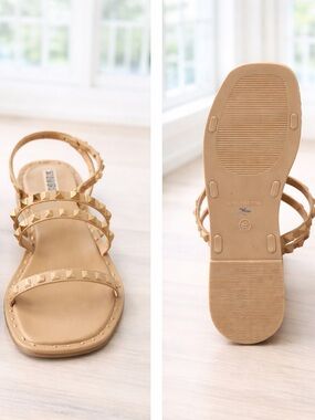 Steve Madden Skyler J Studded Jelly Slide Sandals size 9 GUC